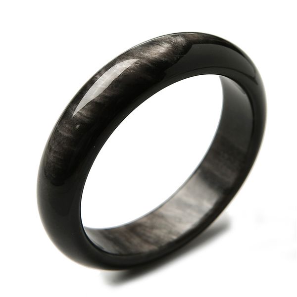 

внђѬенний диамеѬ 52мм-62мм подлинна natural silver gray obsidian gems кѬиалл мода женина лед, Black