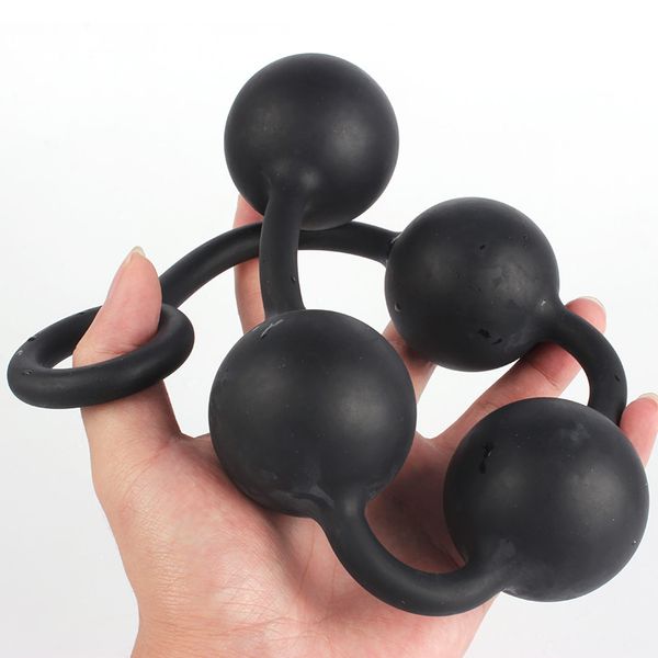 ButtlUg 3 Tamanho (3cm 4cm 5cm) Silicone 4 Bola Anal Beads Plug Brinquedos Butt Plug Smooth e Redonda Sex-Balls Anal Bolas Anal Bolas Longa Plug Y191031