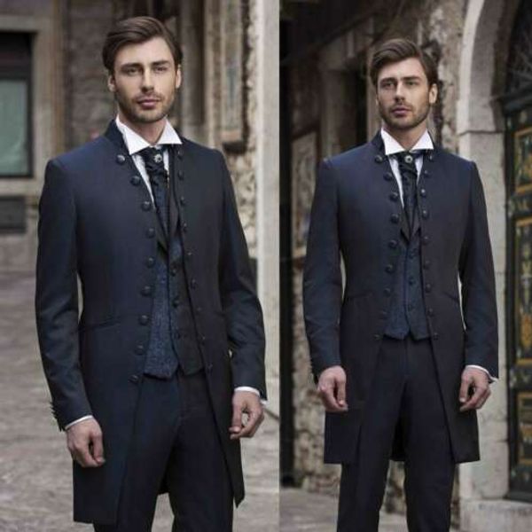 

men's groom tuxedo long jacket wedding 3 piece suit party classic groom latest design men's slim fit dress, White;black