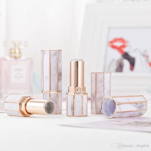 

12.1 мм мрамор пластик макияж косметический diy помады бальзам для губ увлажняющий пустой контейнер квадратная круглая трубка с крышкой крыш