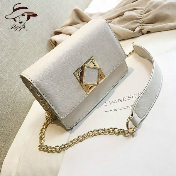

fashion new european american exclusive chain women shoulder bag trendy shield lock girls crossbody bags leather messenger bag