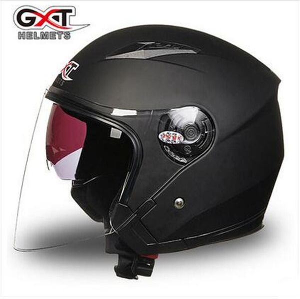 

новый gxt мотоциклетный шлем половина крышки двойная линза четыре сезона general uv защита электрическая защитная каска g512