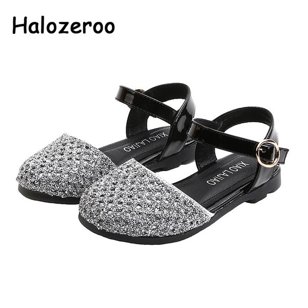 

2020 spring kids glitter shoes children princess sandals baby girls brand dance flats sweet dress sandals fashion new, Black;red