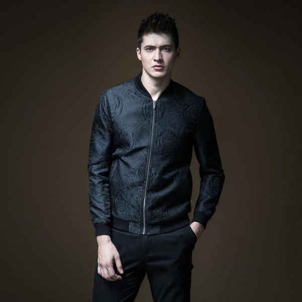 

new men's male man fashion 2019 spring baseball collar jacquard jacket coat tide shirt b191204019, Black;brown