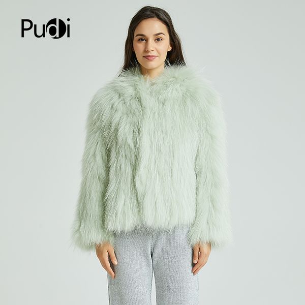 

women's fur & faux ct830 2021 women fashion real over coat girl leisure solid jacket long fall winter, Black
