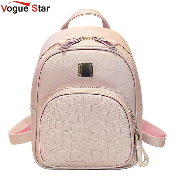 

vogue star women backpack leather school bags for teenager girls stone sequined female preppy style small backpack lb894