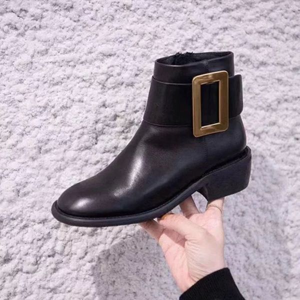 

boots, zipper women's women's shoes, boots, shoes, buckle shoes 2019, Black