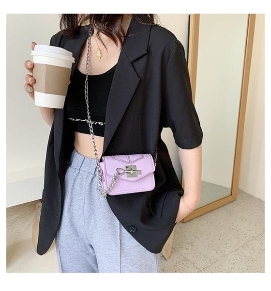 

2020 новый корейский мешок плеча женщин замок случайный ключ моды мини дамы мешок