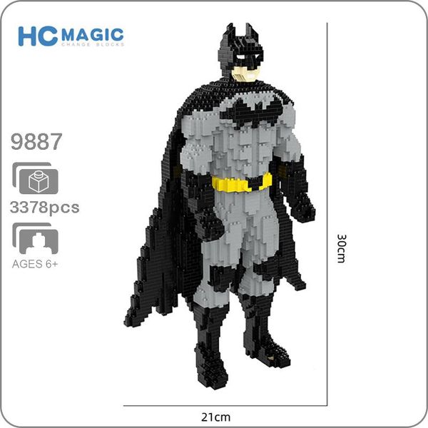 

hc 9887 супер герой бэтмен темный рыцарь 3d модель 3378 шт. diy алмаз мини строительство маленькие блоки кирпичи игрушка для детей без короб