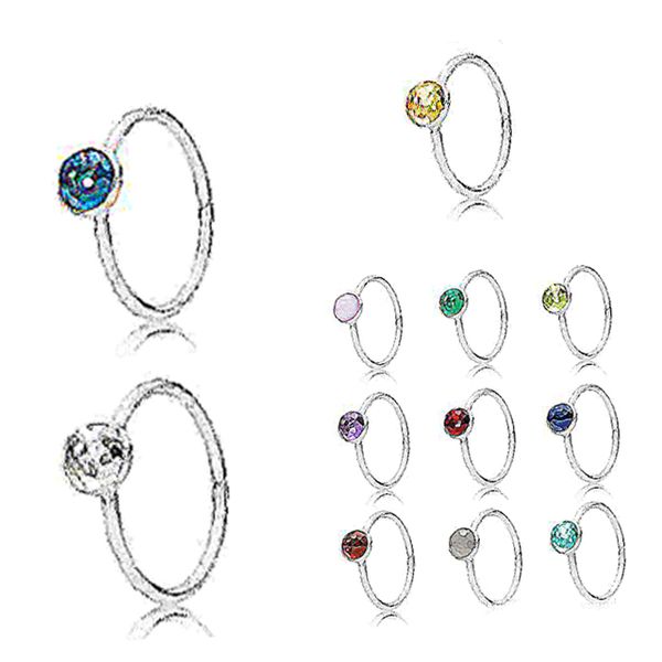 

fahmi 100% 925 sterling silver january february march april may june july august september october november december water drop ring, Slivery;golden