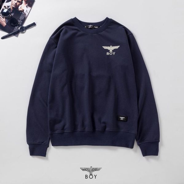 

london boy designer sweatshirt man classic eagle embroidery sweater fashion men women round neck luxury pullover hip hop m-3xl, Black