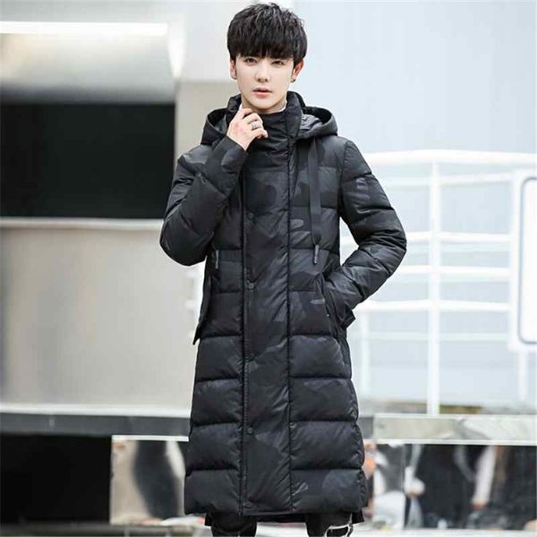 

male casual black outwear down jackets male thick down coat fashion puffer jacket hooded long winter solid duck parkas