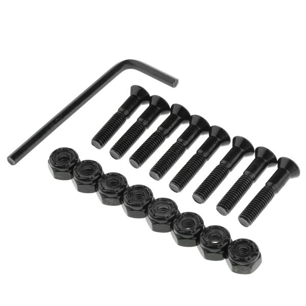 

1 set steel skateboard longboard bolts and nuts hardware with with l wrench