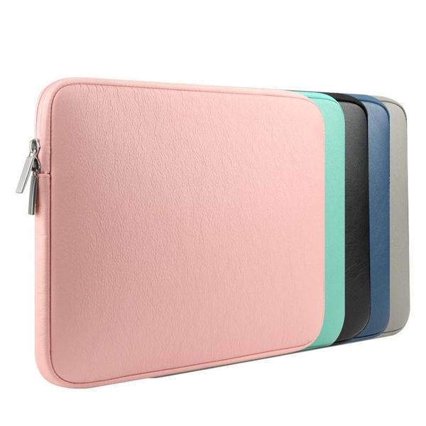

sales pu leather waterproof lapsleeve bag protective zipper notebook case computer cover for 11 13 15inch for macbook air pro