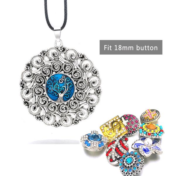 

горячие сменная круглый цветок имбирь ожерелье 042 fit 18mm snap кнопки ожерелье шарма ювелирных изделий для женщин подарок, Silver