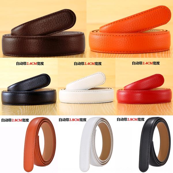 

paxap women's second floor cowhide automatic women leather automatic belt on the second flo single sale without buckle no buckle 2.3 2, Black;brown