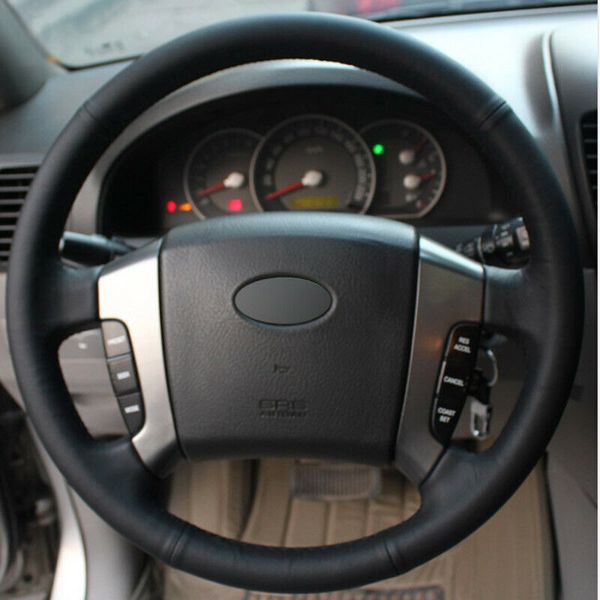 

diy leather steering wheel hand-stitch on wrap cover for kia sorento 2004-08