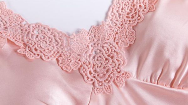 

nightgown pajamas silk sleepwear female ice simulated fashion home suit woman lady halter dressing silk gown sevrp
