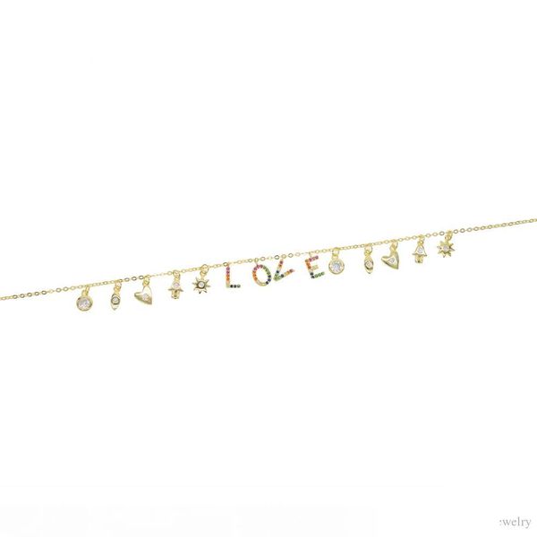 

925 sterling silver lover necklace lucky symbol drop charm rainbow l o v e letter charms personalized valentine's gift