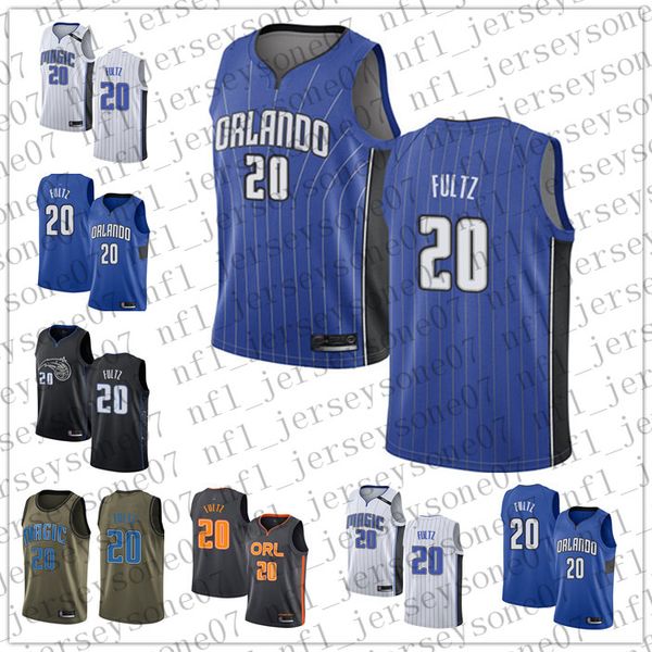 

custom mens women youth orlando magic 9 nikola vucevic 20 markelle fultz blue throwback basketball edition nba jersey, Black