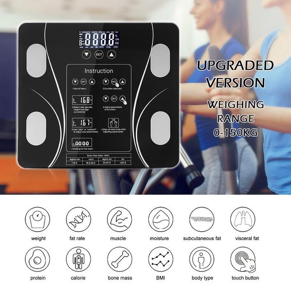

body fat весы пола scientific интеллектуальный электронный светодиодный цифровой вес бытовые весы, подключение состав y200106