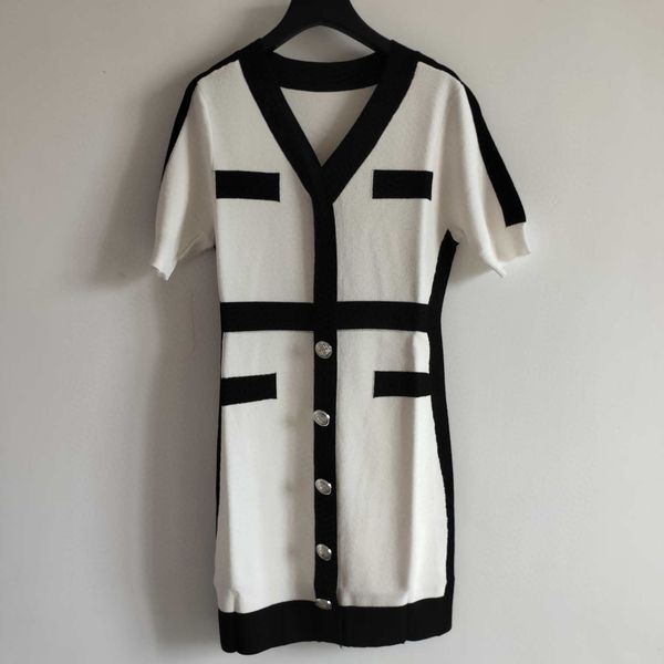 

2020 brand womens brief dresses fashion designer womens wool blend dress luxury dresses white and black color yf203051, Black;pink