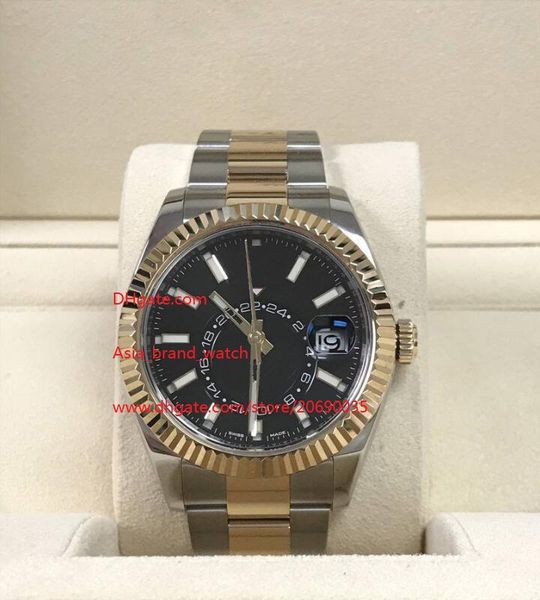 

new style 42mm sky-dweller 326933 stainless steel mechanical automatic gold wristwatches men's wristwatches, Slivery;brown