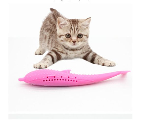 

food grade силиконовые имитации рыбы игрушка рыбы shaped cat зубная chew игрушка с заполняемых mint сумка для котенок чистки зубов