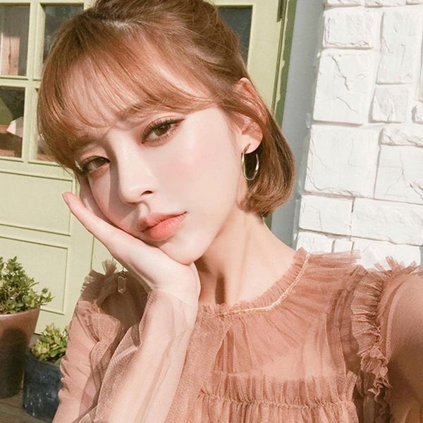 

c shape wave circle distortion twist earrings matte spiral ear studs for women, Golden;silver