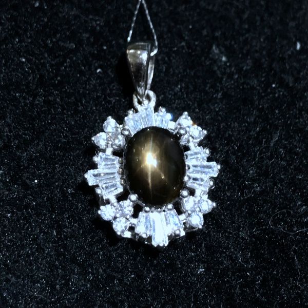 

uloveido oval natural sapphire stone pendant necklace women 925 sterling silver gemstone star necklace pendant for girl fn337