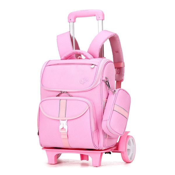 

2019 student school bag rolling backpack 6-11 year kids trolley bag school backpack wheeled bag children trolley backpack wheels y200706