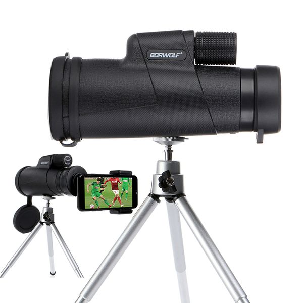 

borwolf monoculars 10x42 powerful binoculars zoom field glasses great handheld telescope with phone clip for bird watching
