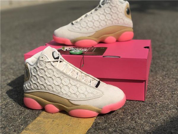 

est air authentic 13 cny chinese new year pale ivory basketball shoes black digital pink club gold sports sneakers cw4409-100 with box