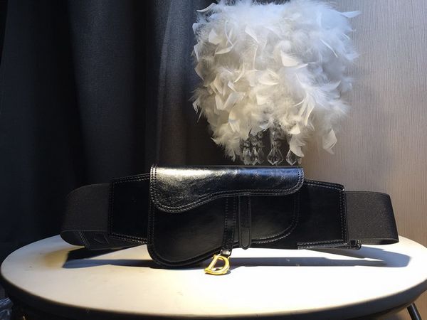 

new 2020 vintage designer luxury handbags purses black genuine leather waist bag brand ladies fashion dress bags 29.5x13cm