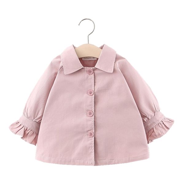 

детская одежда для девочки ветровка куртки милый малыш дети лацкан хлопок тренчкот новорожденный чистый цвет повседневная верхняя одежда, Blue;gray