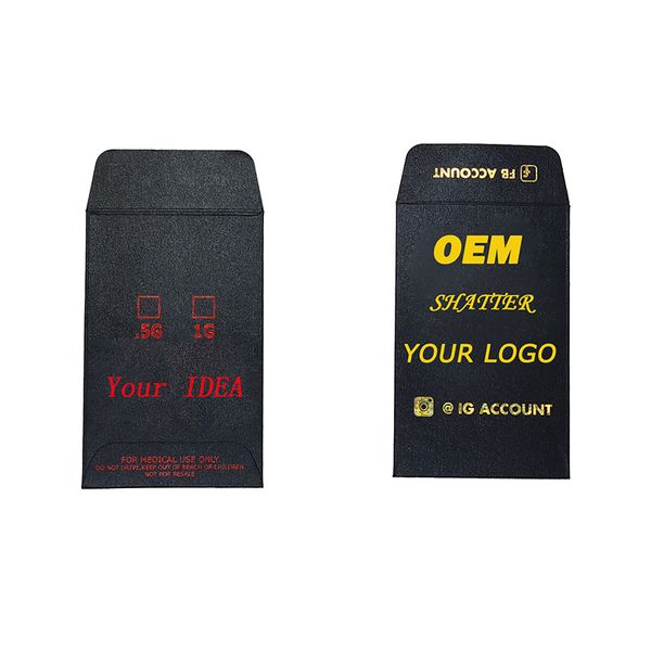 

Custom Concent Envelopes EdiblePaper Packaging Hot Foil Stamping ODM OEM Stickers Cardboard Paper Box Concentrates Mini Envelopes Packaging