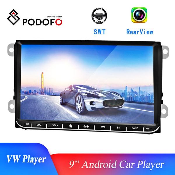 

podofo 9'' car radio gps car multimedia player tft capacitance touch screen mp5 player android mirror link for vw
