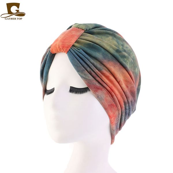 

new modal turban sleep cap for hair loss home head cover for chemo women, Blue;gray
