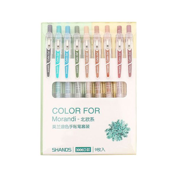 

9pcs 0.5mm signing neutral gel pens press journal student school stationery gift