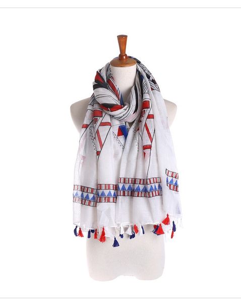 

wholesale sunscreen new high-quality original single tassel cotton scarf, japanese travel sun shawl, decorative scarves beach towel sarongs, Black;white
