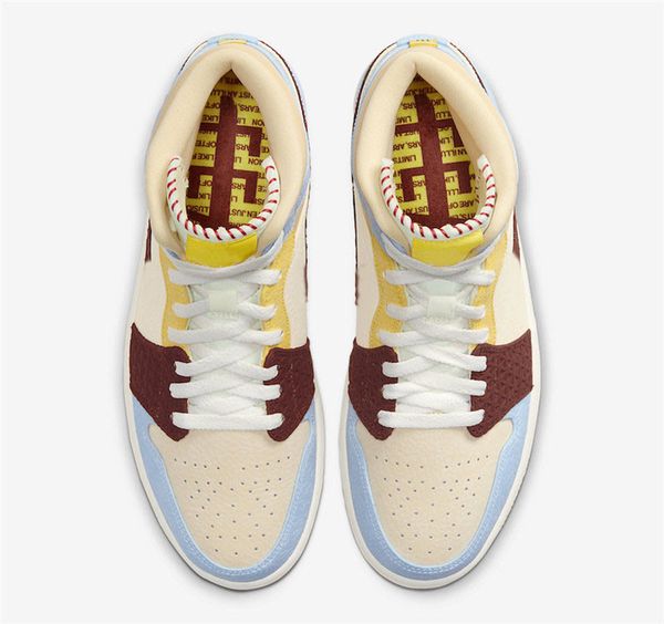 

2019 new air authentic mid se fearless maison chateau rouge retro pale vanilla cream blue red men basketball shoes c15, Black