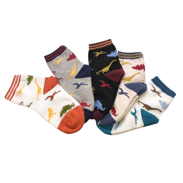 

boys socks funny cartoon dinosaur kids socks animal short baby boy socks cotton korean colored boys footwear warm cute 3-7y, Pink;yellow