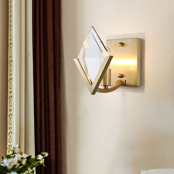 

европейская роскошь меди бра настенные светильники кристалл светильник водить стены старинные золотые стены бра освещение для тв фоне спальн