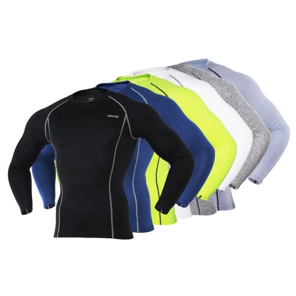 

men's cycling base layer sports underwear long sleeve compression tight running t-shirt gym fitness weight lifting shirts, Black;red