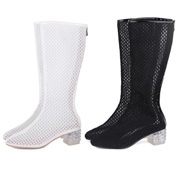 

2020 thick heel medium heel short boots women's shoes large size, Black