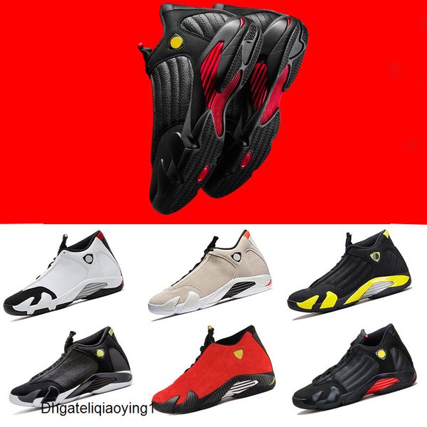 

new arrival 14 14s mens basketball shoes last sdesert sand dmp black toe thunder indiglo trainers sports sneakers size 7-13