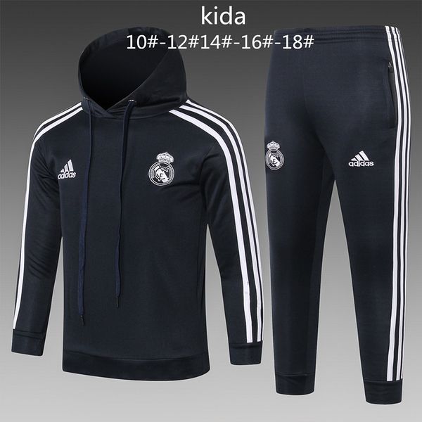 

18 19 20outdoors atletico madrid real madrid ronaldo rome messi ajax2019 2020soccer kids hat jacket football sportswear jogging barcelona, Black