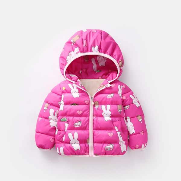 

bibicola baby girls winter clothes kids 2018 new cartoon hooded jacket children cotton clothing warm outfits fashion outerwear, Blue;gray