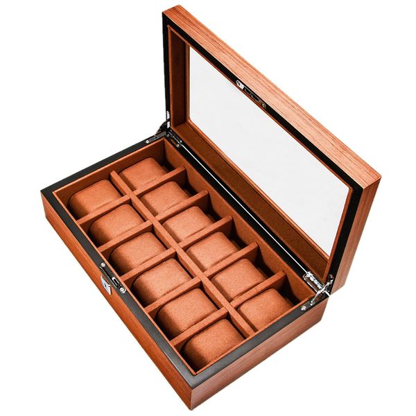 

handmade wood watch box wood clock box watch case time for holding, Pink;blue