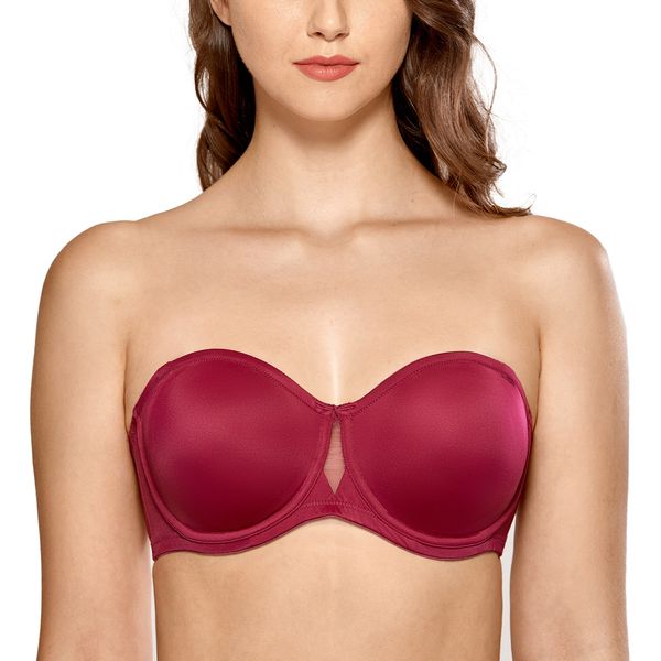 

женский smooth non проложенного convertible бретельки косточки бюстгальтер, Red;black